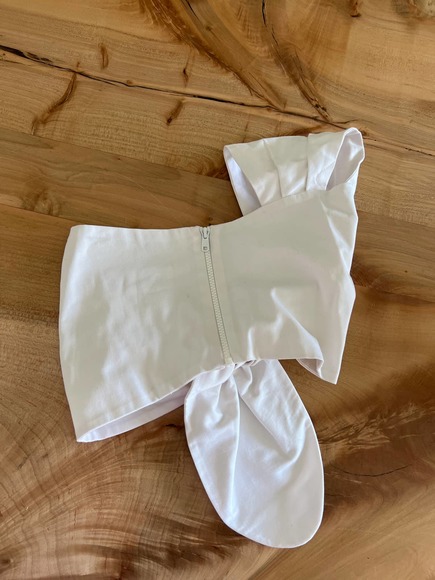 Just BEE Queen Lola Front Knot Women's Bandeau Top Ivory Size: X-Small NWOT - Picture 5 of 7